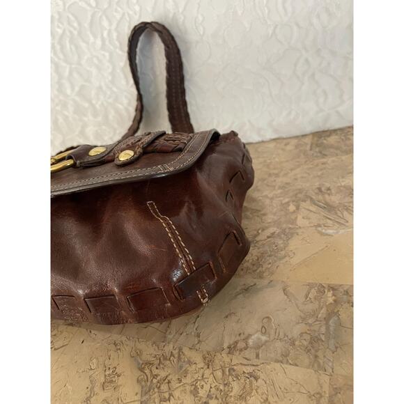 Coach Belted Ergo WhipStitch RARE Flap Shoulder Bag Brown Braided Hobo Handbag - Picture 8 of 10